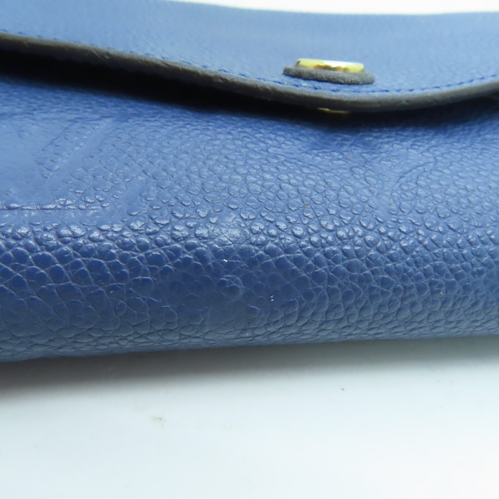 LOUIS VUITTON Monogram Empreinte Sarah金扣钱包深蓝色