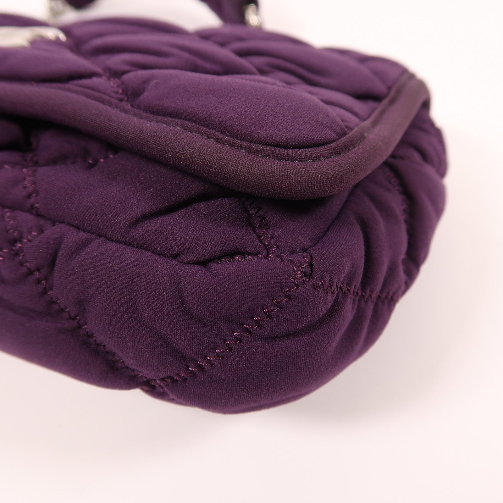 CHANEL 布料Shoulder Bag鏈帶肩背袋紫色