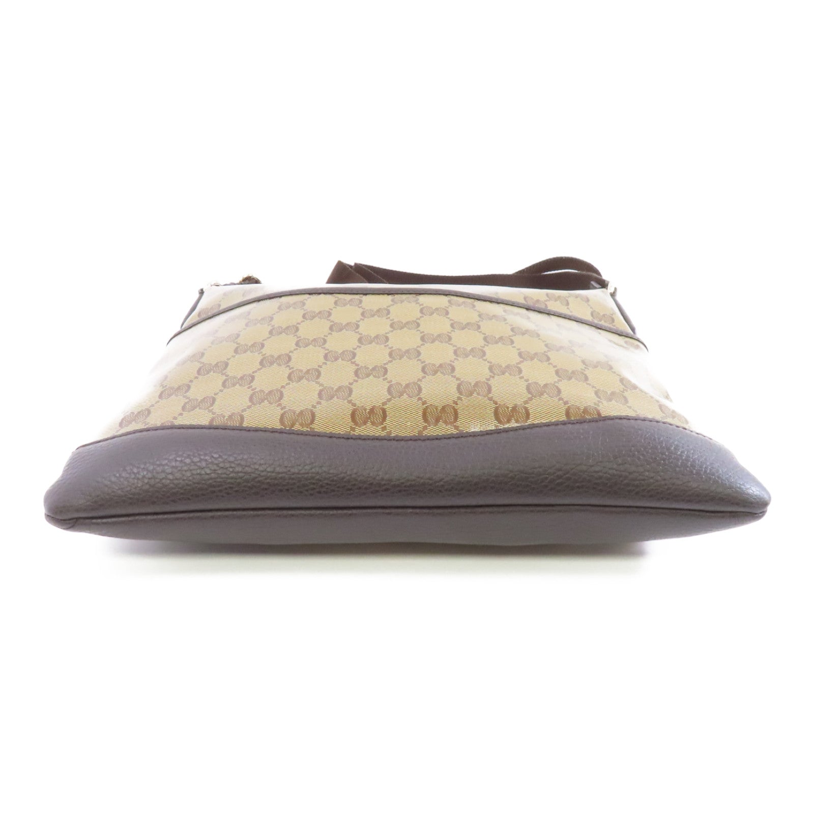 GUCCI 塗層帆布Shoulder Bag金扣肩背袋棕色