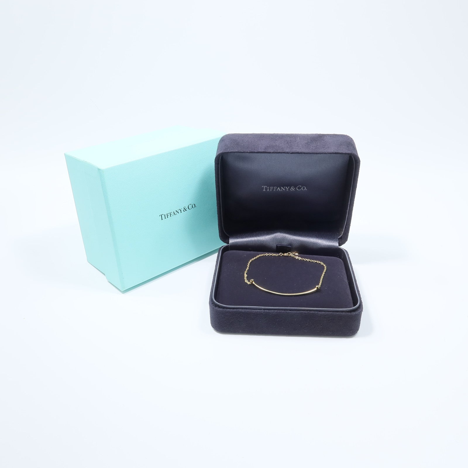 TIFFANY＆CO 18K黃金T Smile Bracelet手鏈