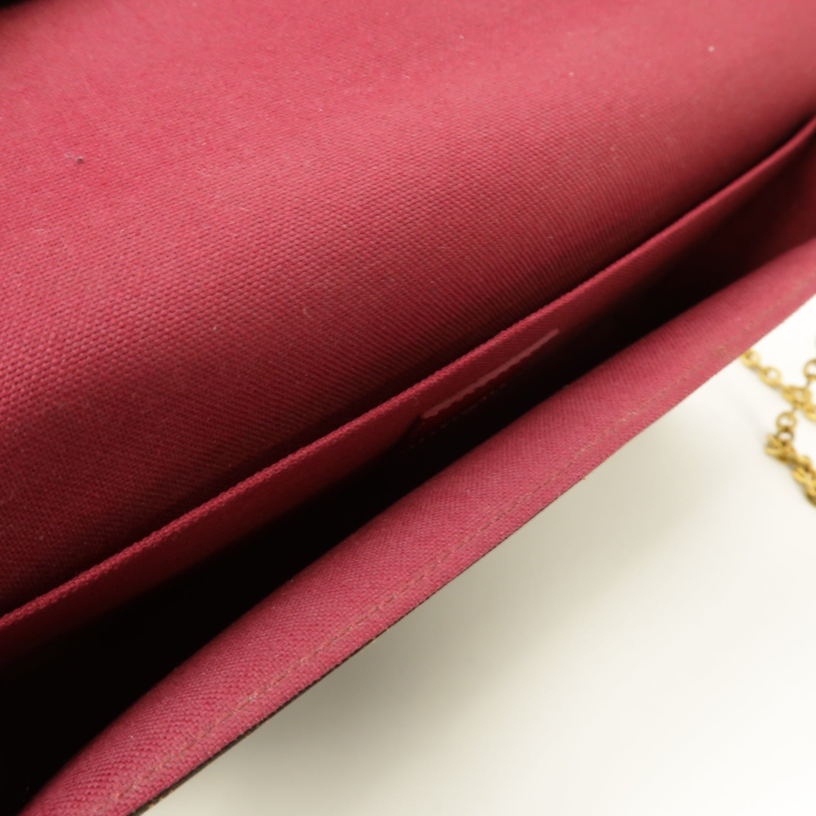 LOUIS VUITTON Monogram Felicie Pochette金扣鏈帶肩背袋啡色