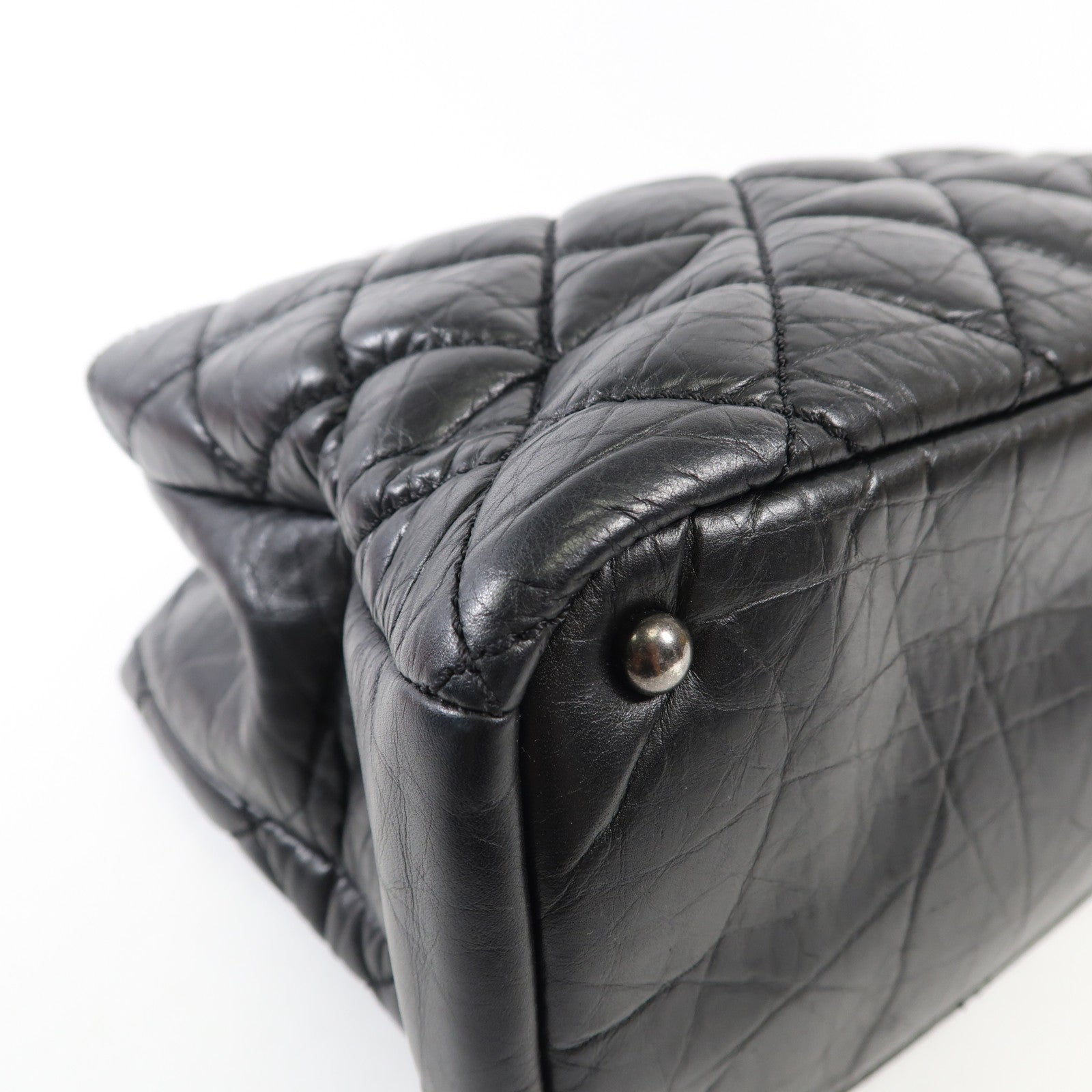 CHANEL 牛皮皮革Shoulder Bag銀扣鏈帶手挽肩背兩用袋