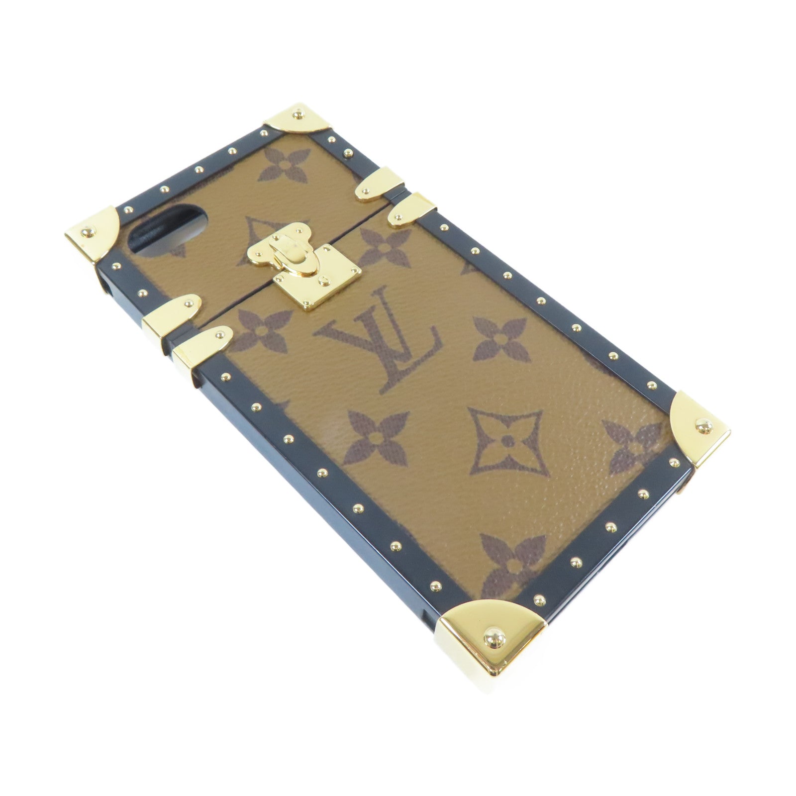 LOUIS VUITTON Monogram Reverse Trunk iPhone Case手機殼啡色