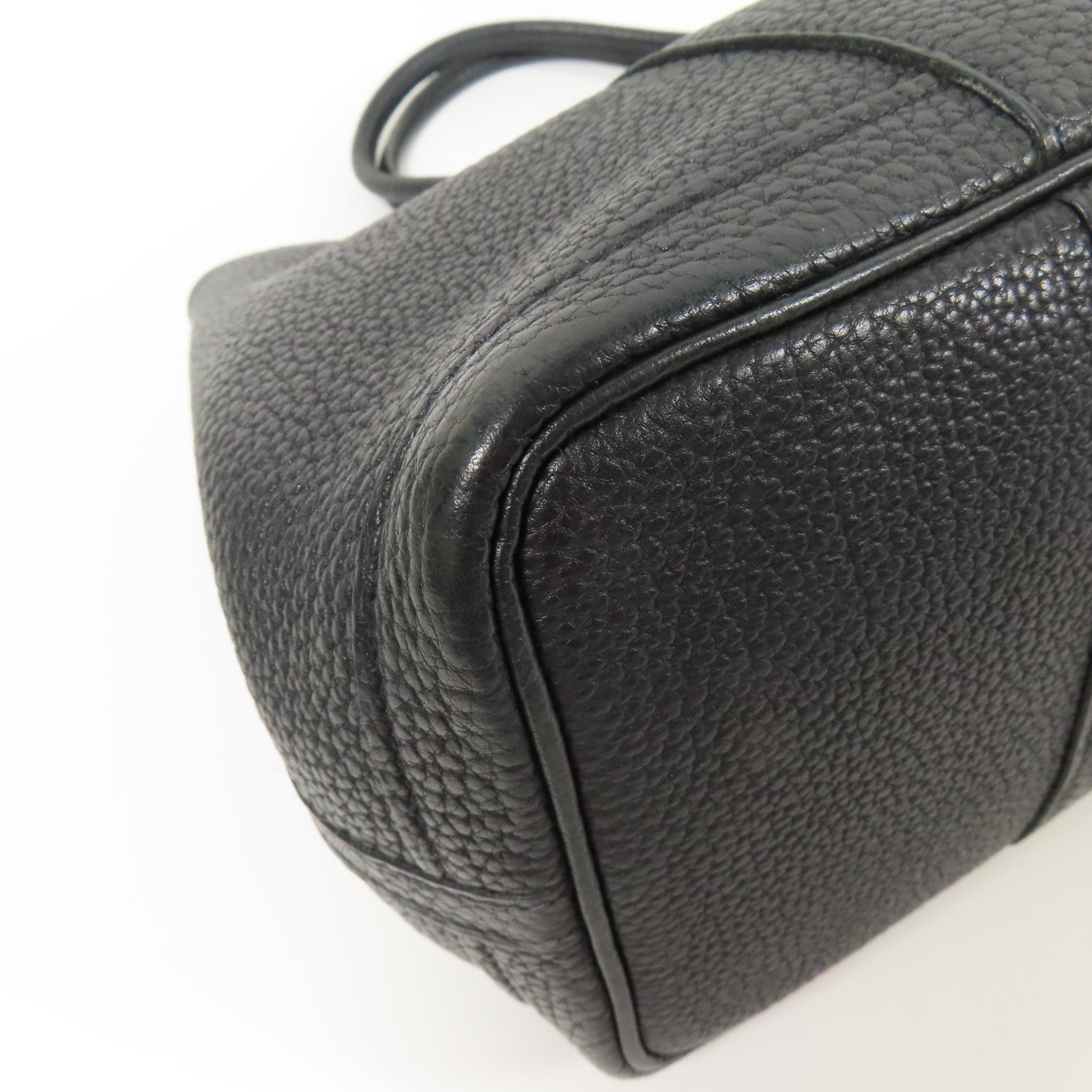 HERMES Negonda皮革Garden Party TPM銀扣手挽袋Black