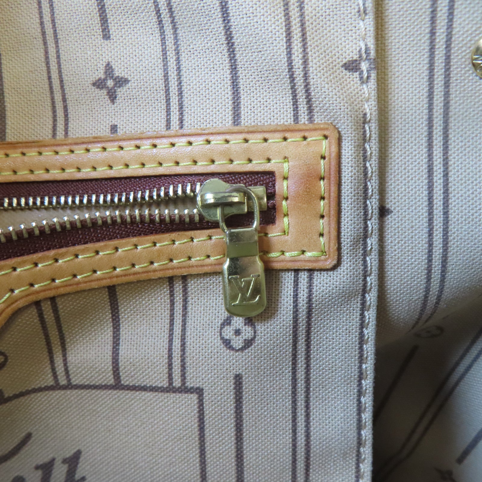 LOUIS VUITTON Monogram Neverfull PM金扣肩背袋啡色