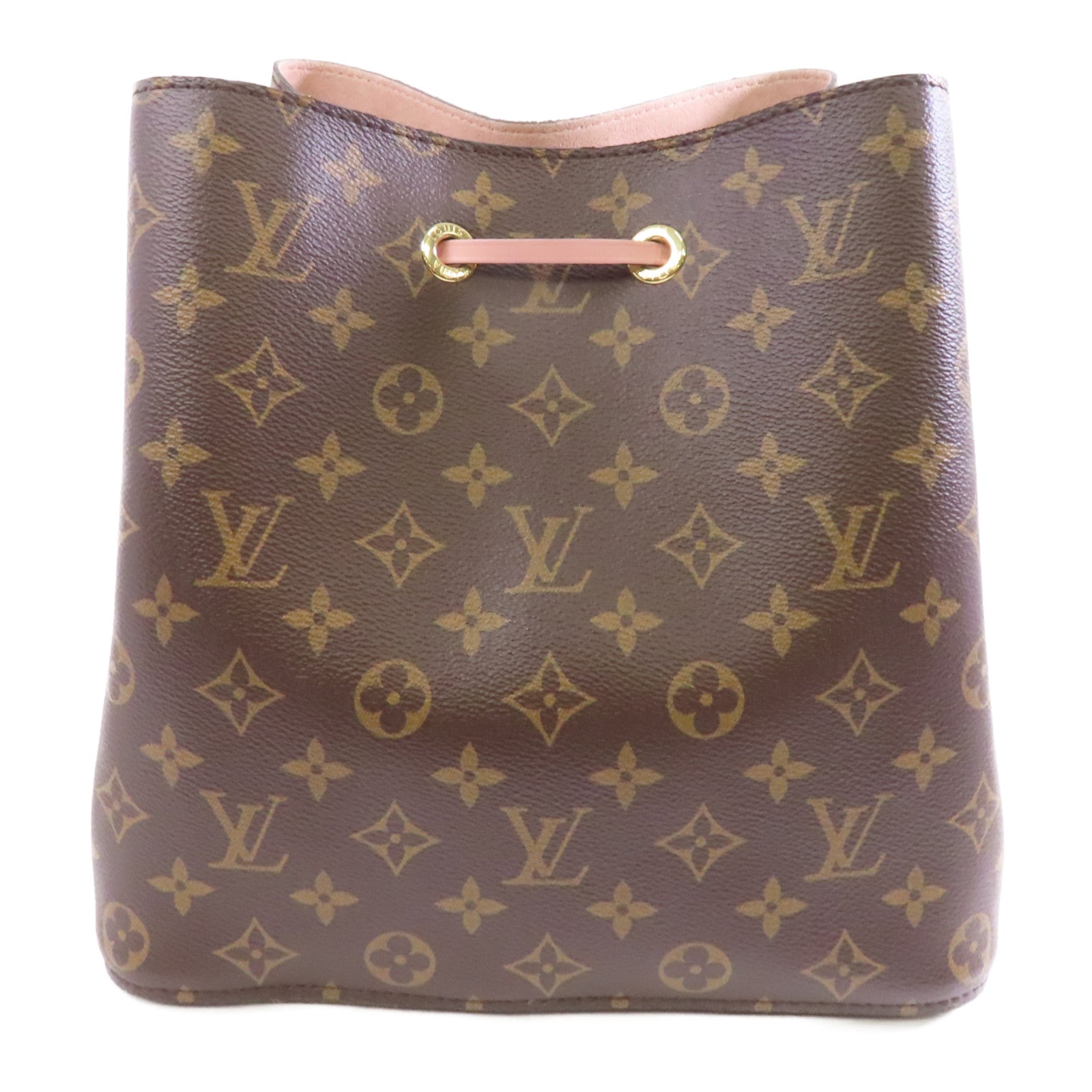 LOUIS VUITTON Monogram Neo Noe金扣手挽肩背兩用袋棕色/粉紅色