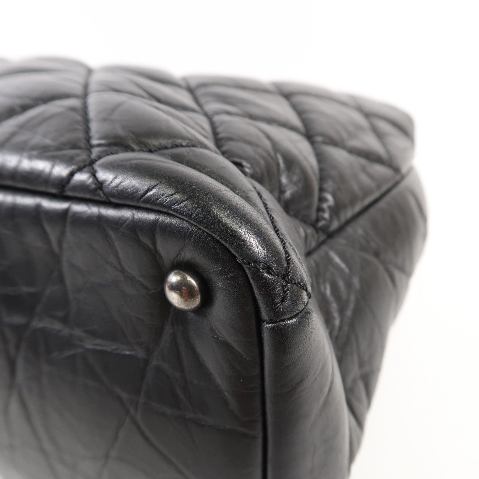 CHANEL 牛皮皮革Shoulder Bag銀扣鏈帶手挽肩背兩用袋