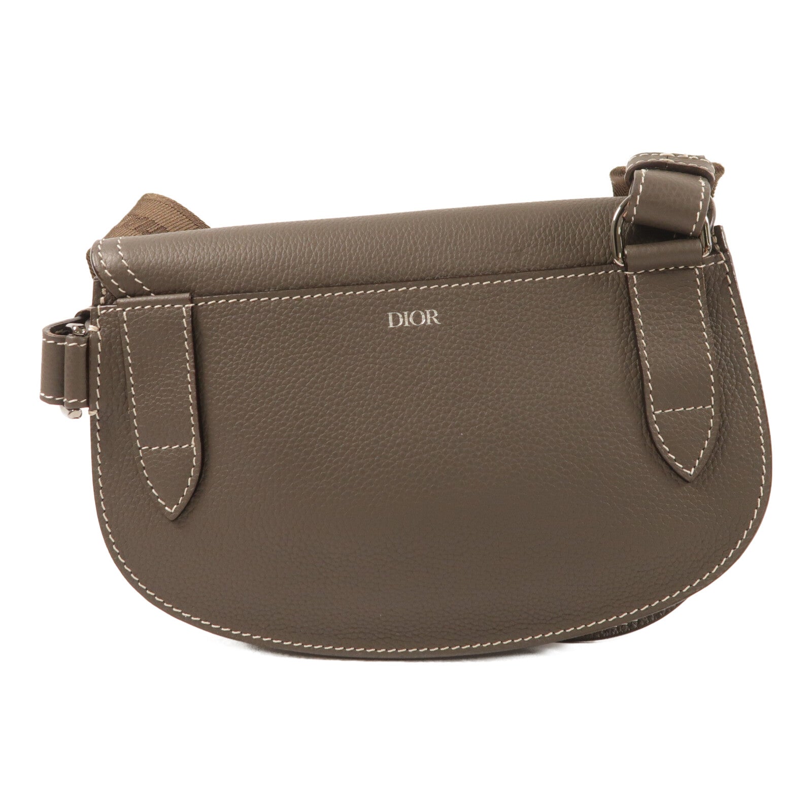Dior 牛皮皮革Saddle Pouch Bag銀扣肩背袋