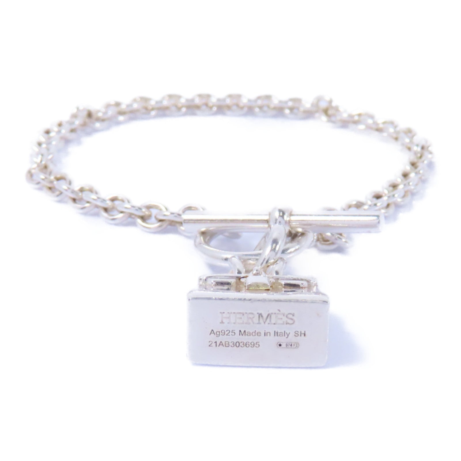 HERMES 925純銀Bracelet手鏈銀色