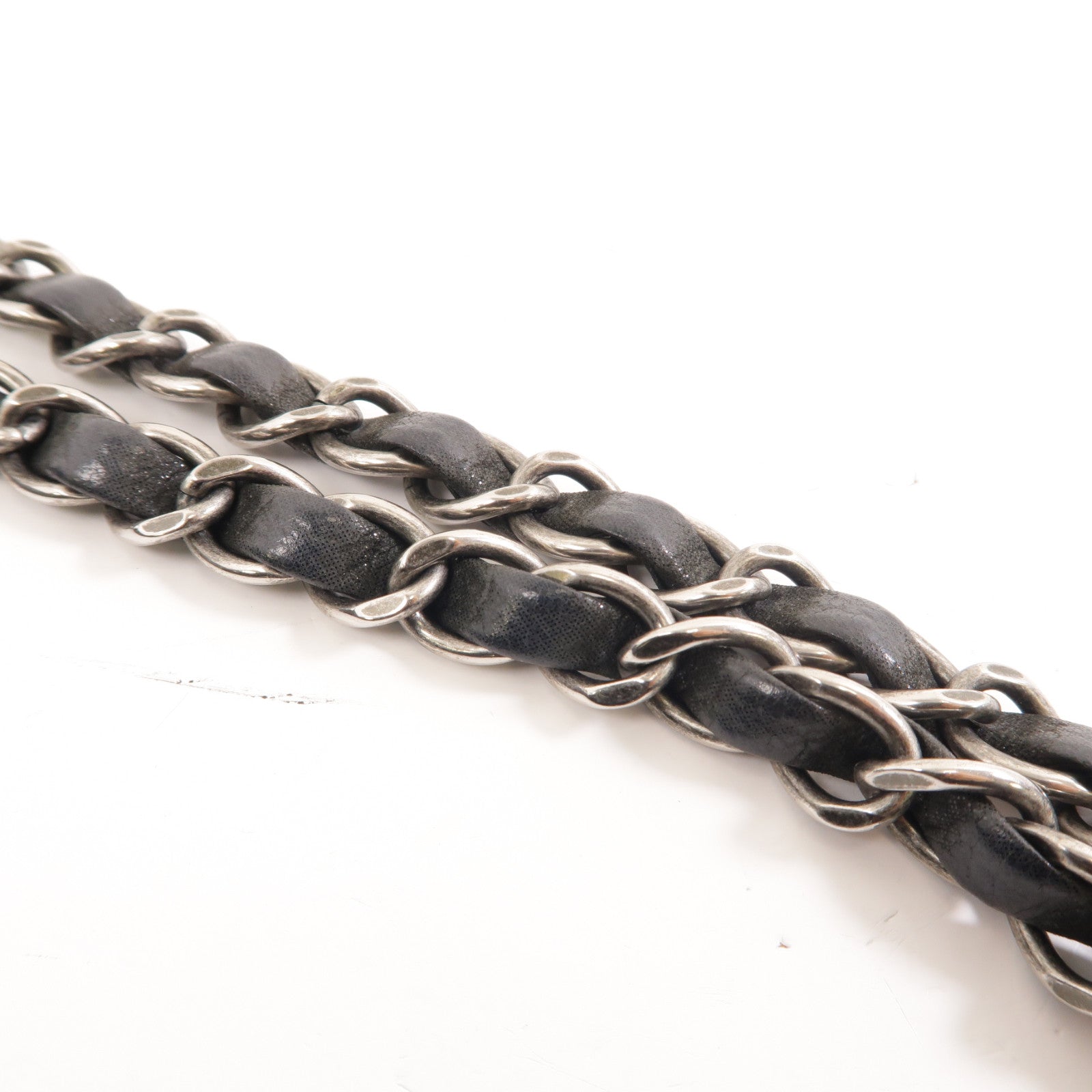 CHANEL (PRICE DOWN) CC SHW Chain Shoulder Bag Calfskin Leather Grey