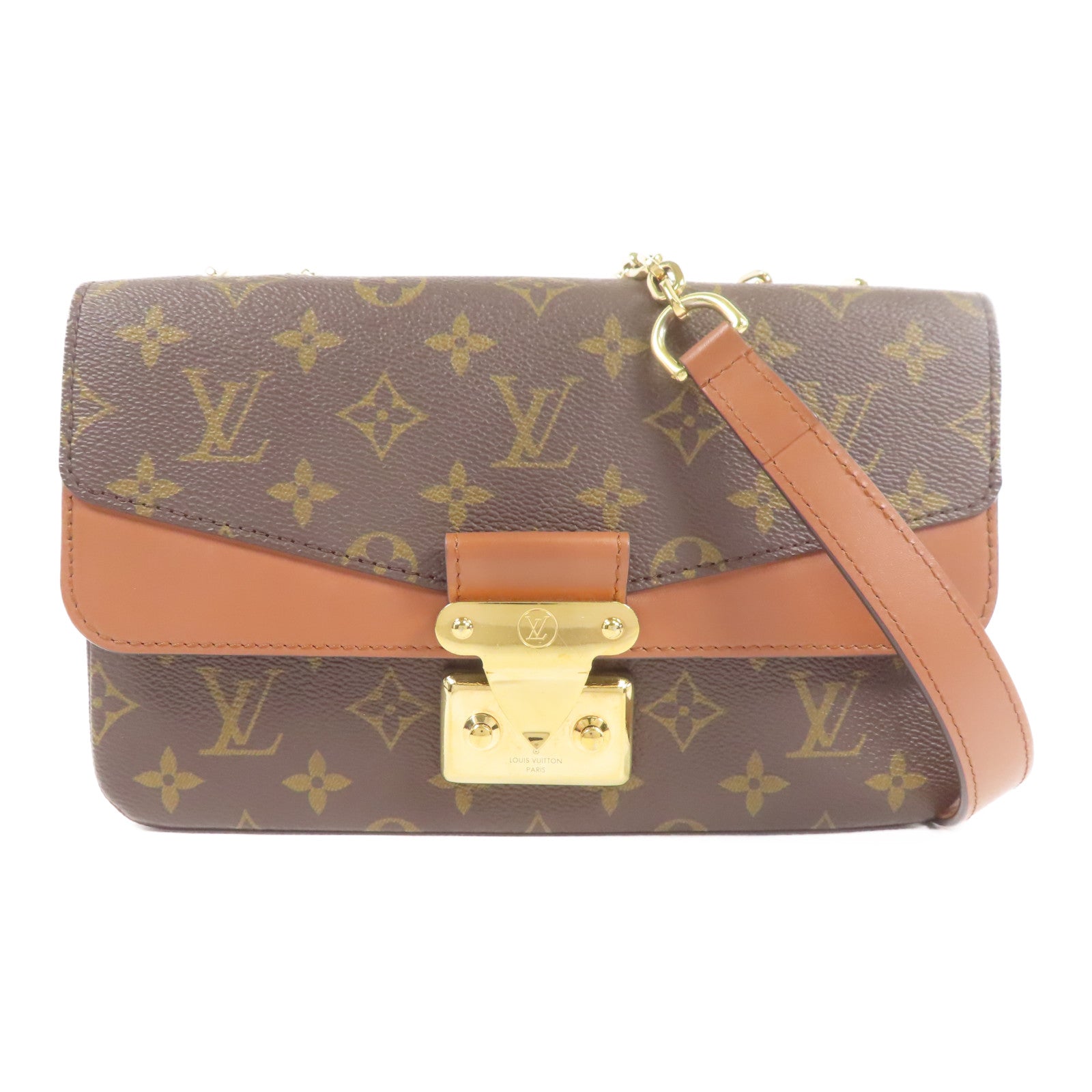 LOUIS VUITTON Monogram Marceau金扣鏈帶肩背袋
