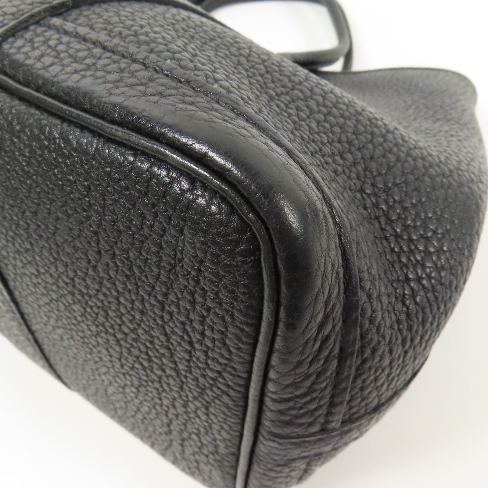 HERMES Negonda皮革Garden Party TPM銀扣手挽袋Black