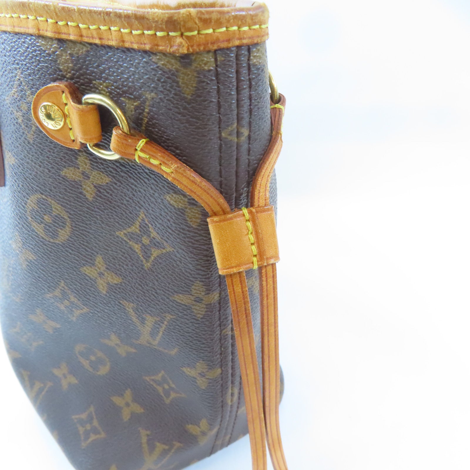 LOUIS VUITTON Monogram Neverfull PM金扣肩背袋啡色