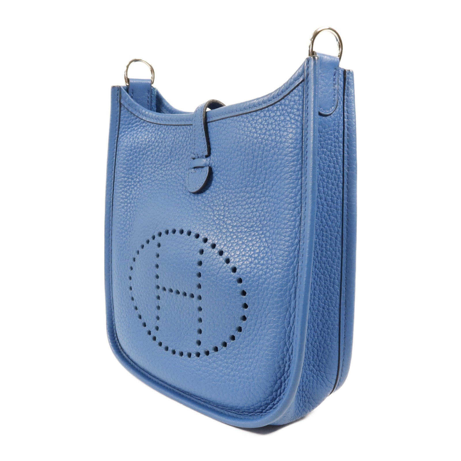 HERMES Clemence皮革Evelyne TPM銀扣肩背袋Mykonos
