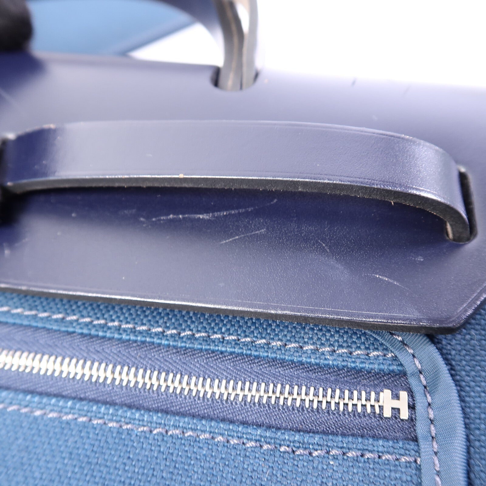 HERMES 帆布Herbag PM手挽肩背兩用袋Ocean Blue/Blue Indi
