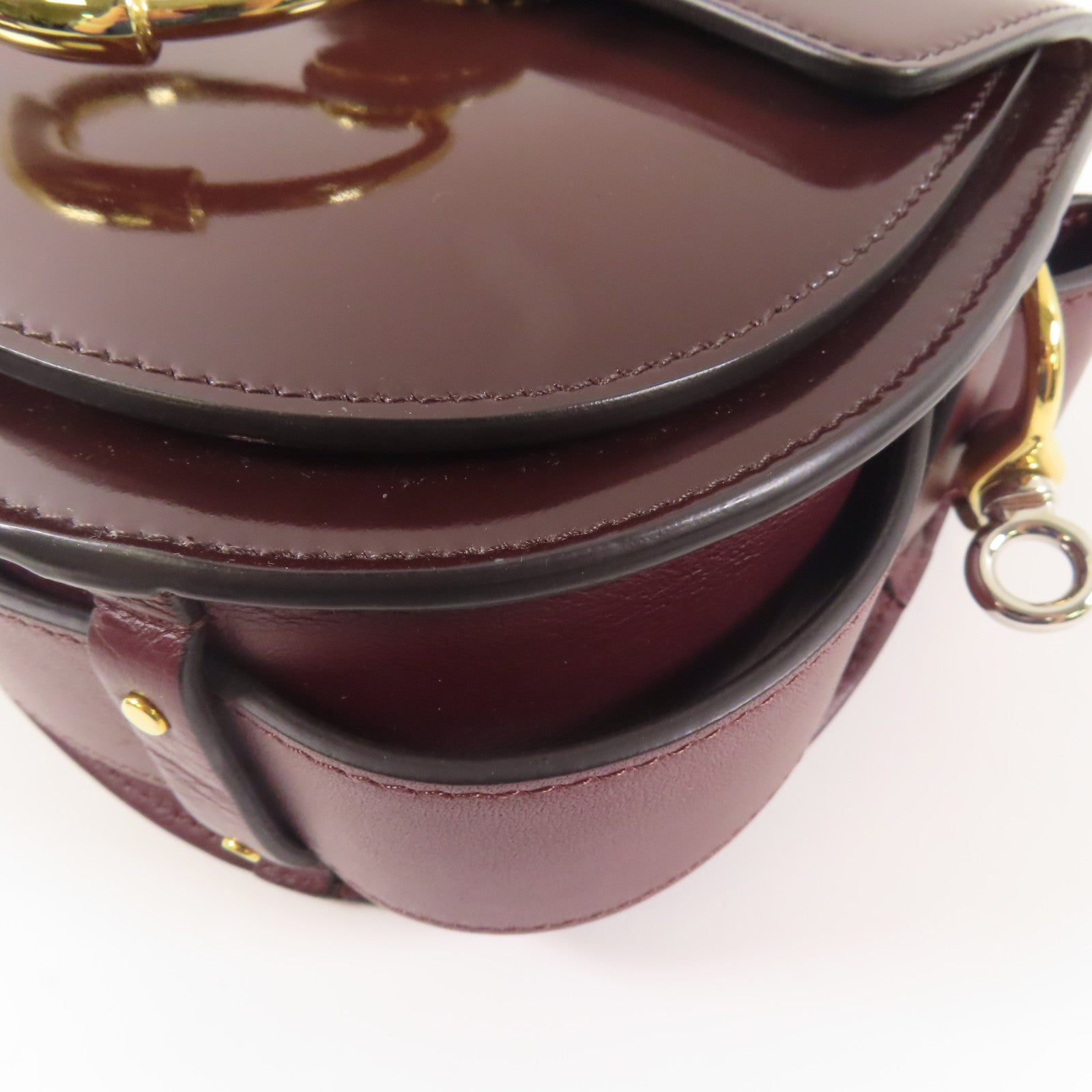 Chloe 牛皮皮革Tess Bag金扣手挽肩背兩用袋棕色