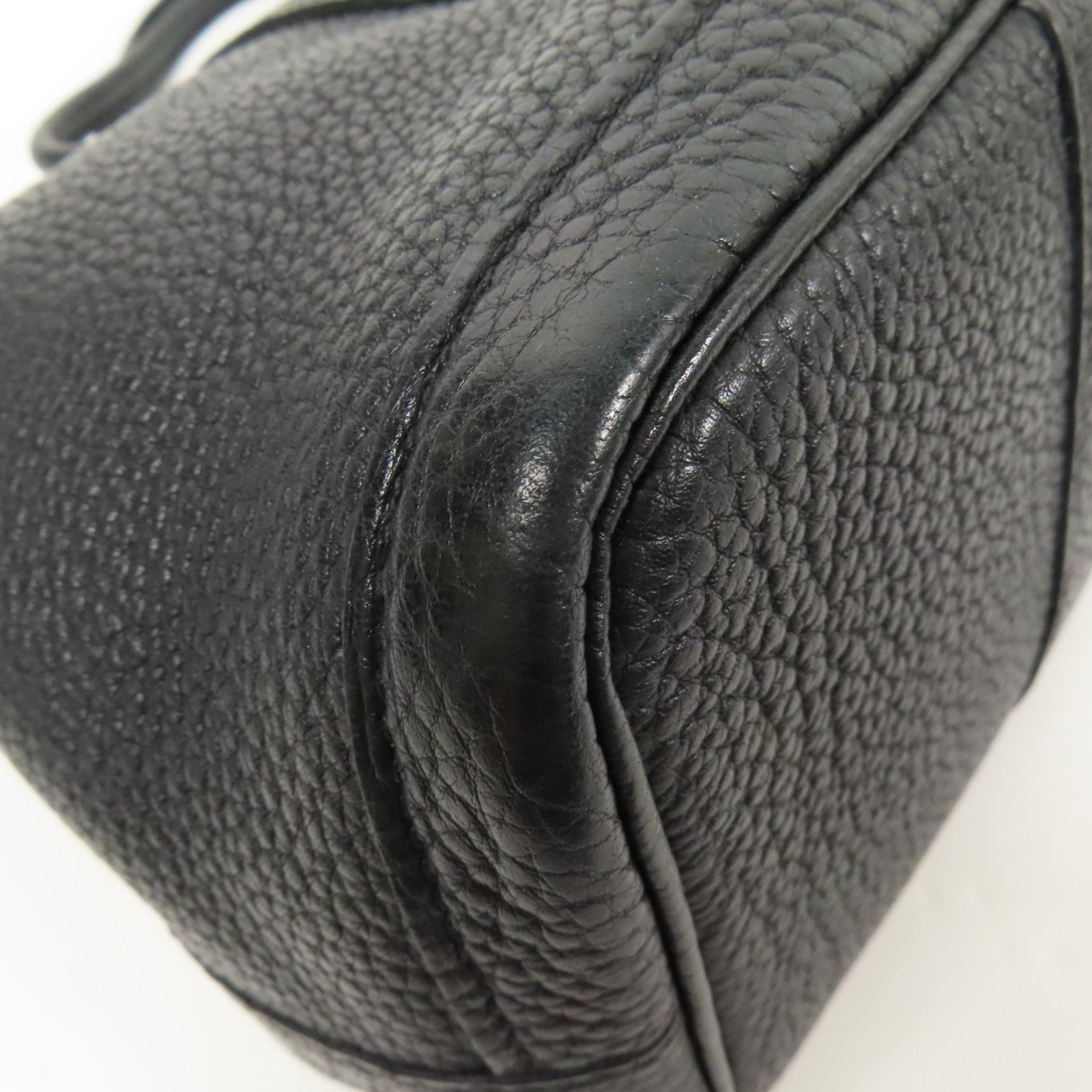 HERMES Negonda皮革Garden Party TPM銀扣手挽袋Black