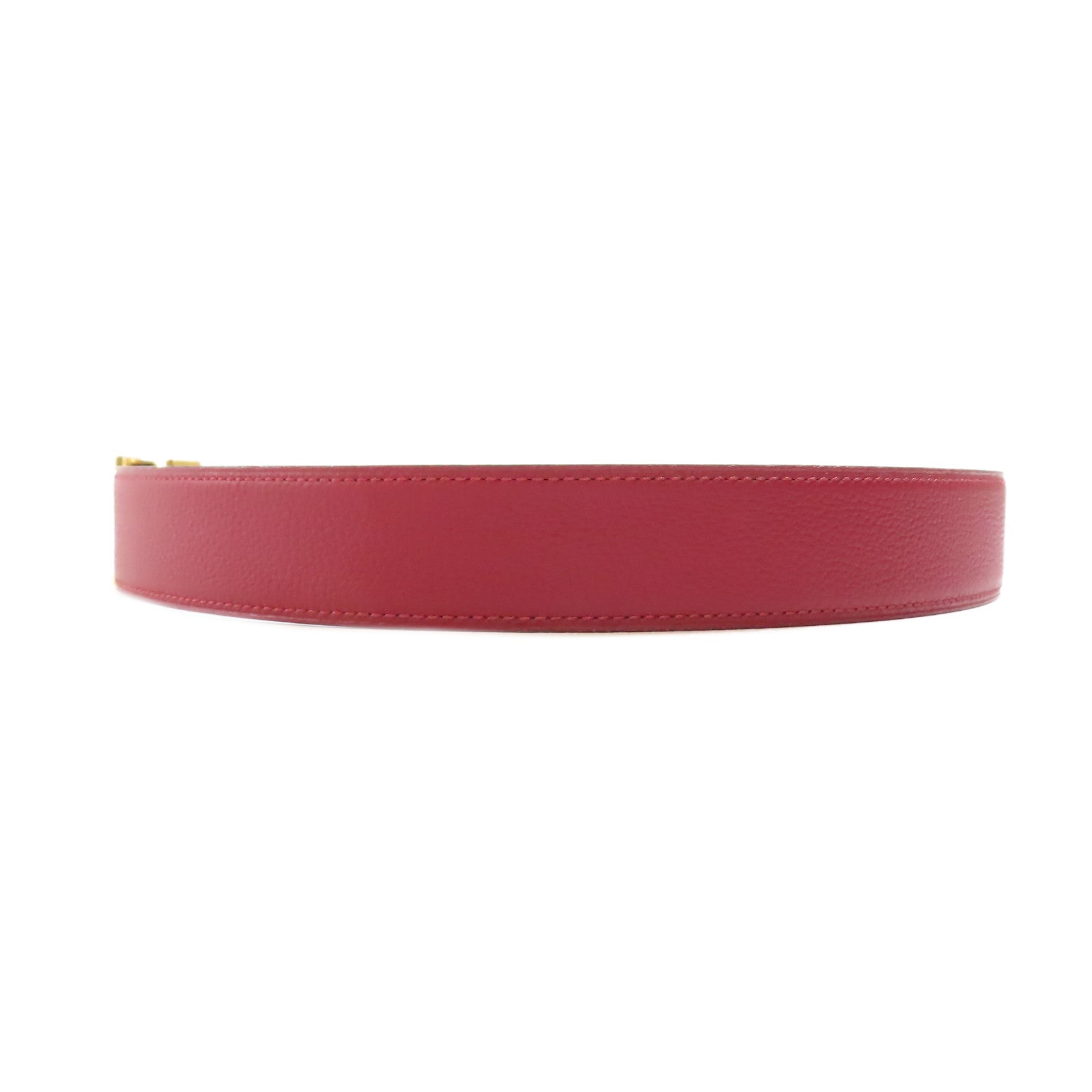 HERMES Togo皮革Ceinture H 5382金扣皮帶紅色