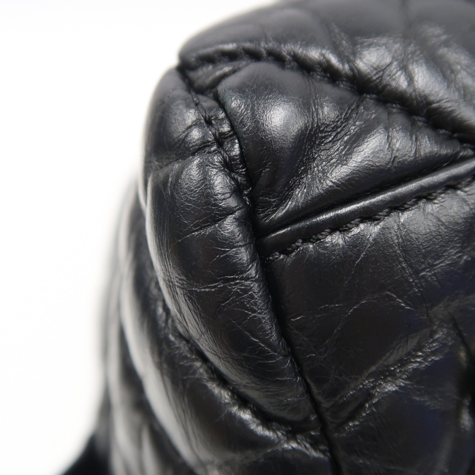 CHANEL 斜紋牛皮皮革Shoulder Bag銀扣手挽肩背兩用袋黑色