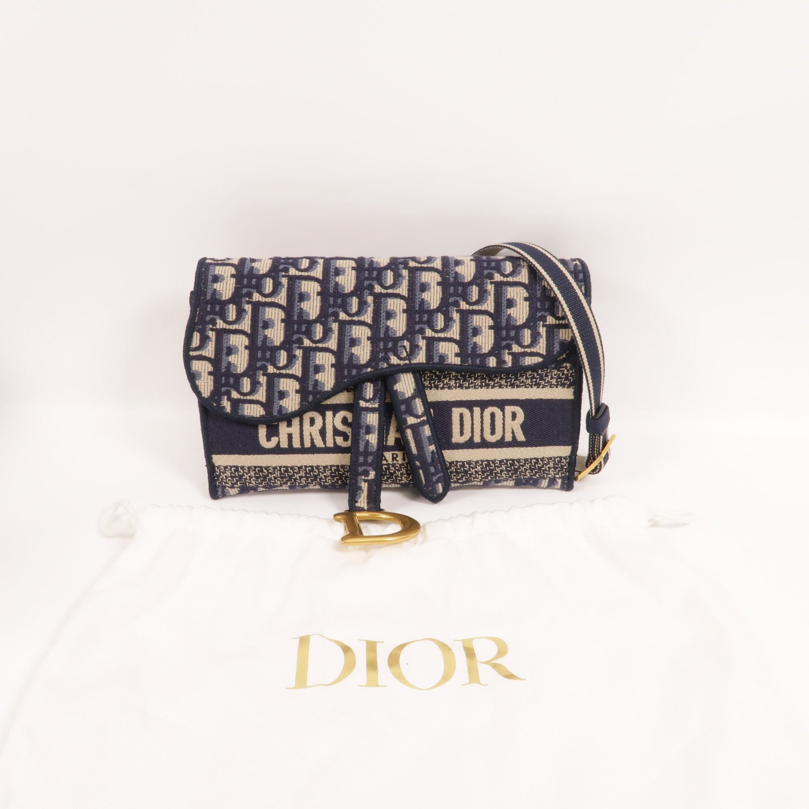 Dior 帆布Saddle Pouch腰包