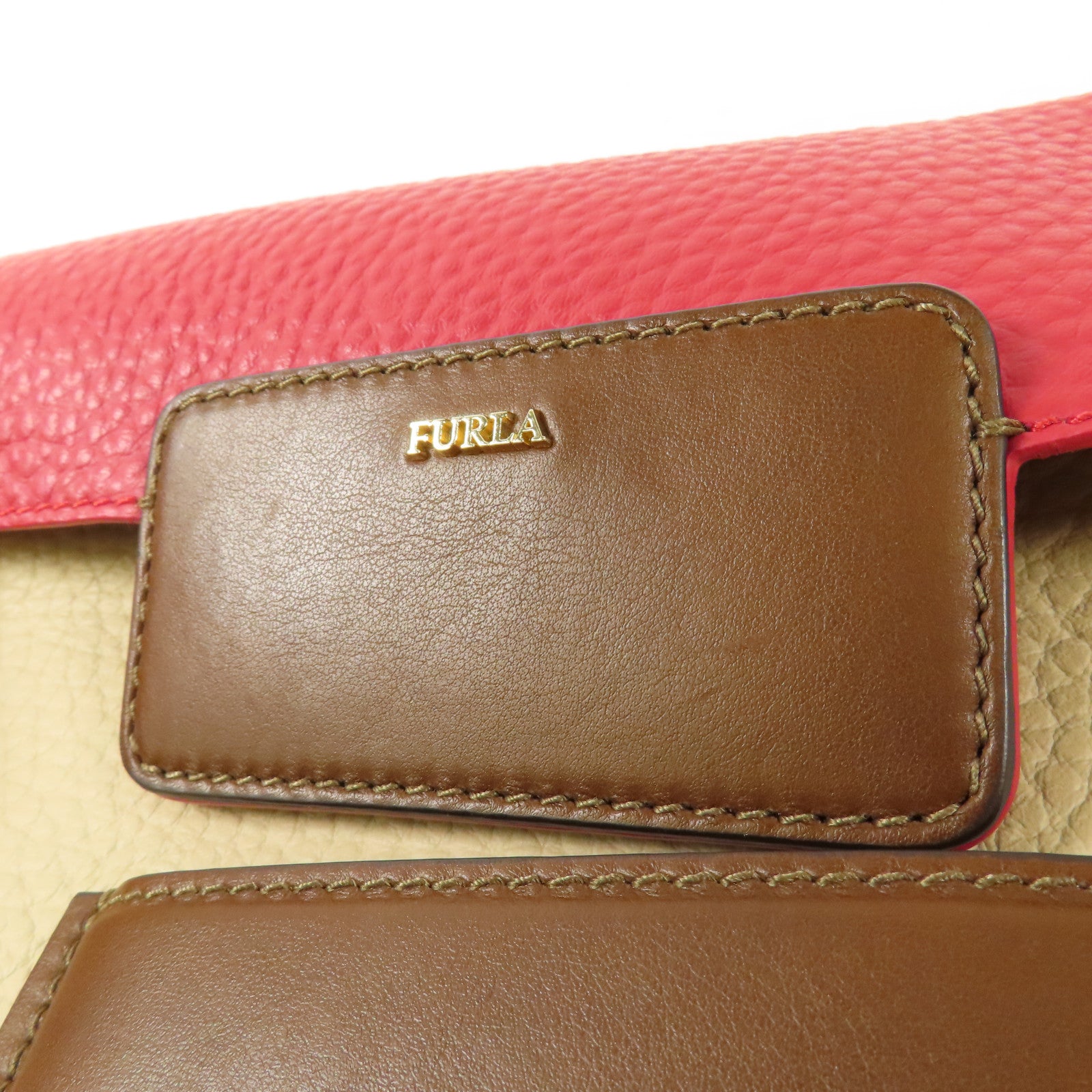 Furla 牛皮皮革Shoulder Bag金扣肩背袋