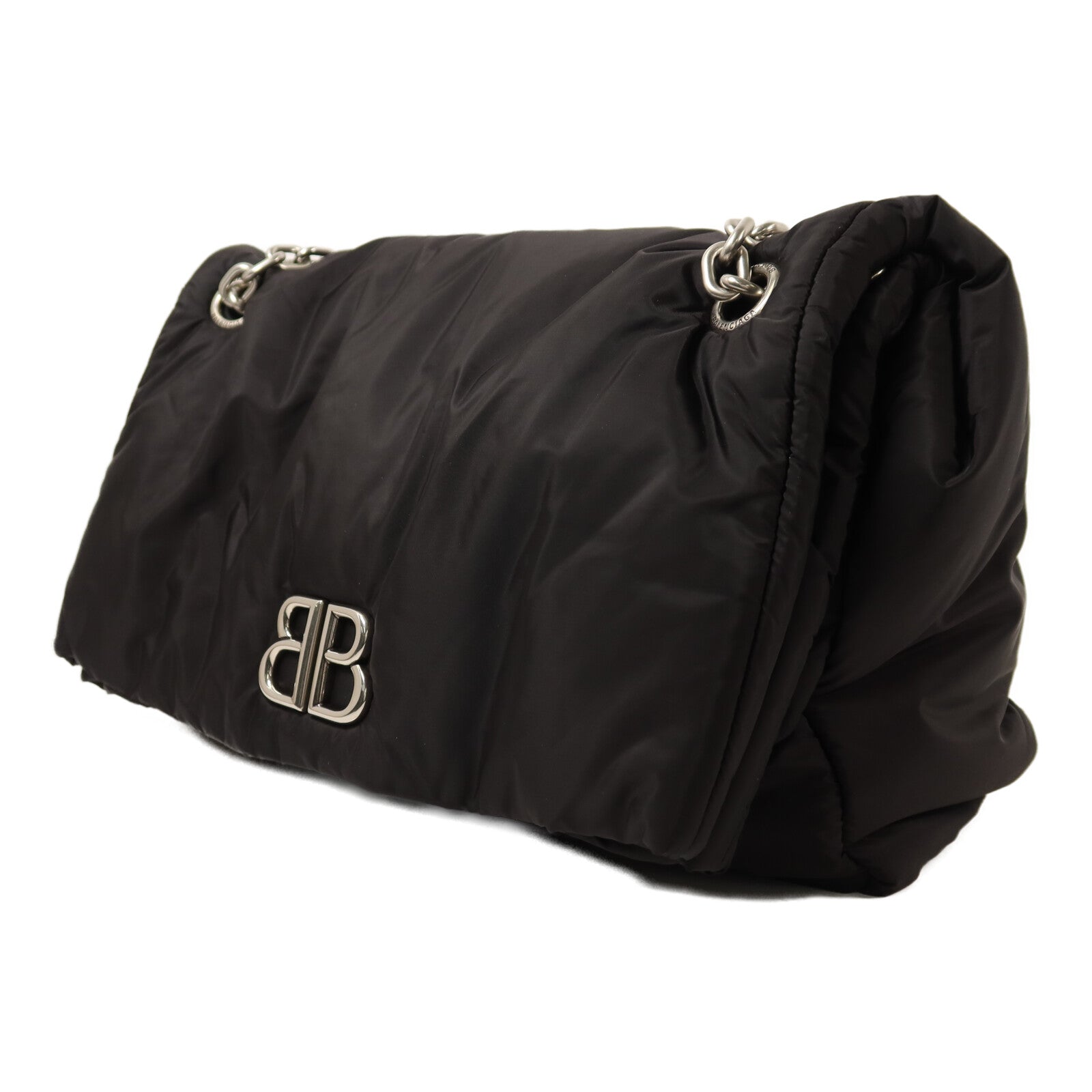 BALENCIAGA 【激減優惠】尼龍Monaco Chain Bag銀扣鏈帶肩背袋