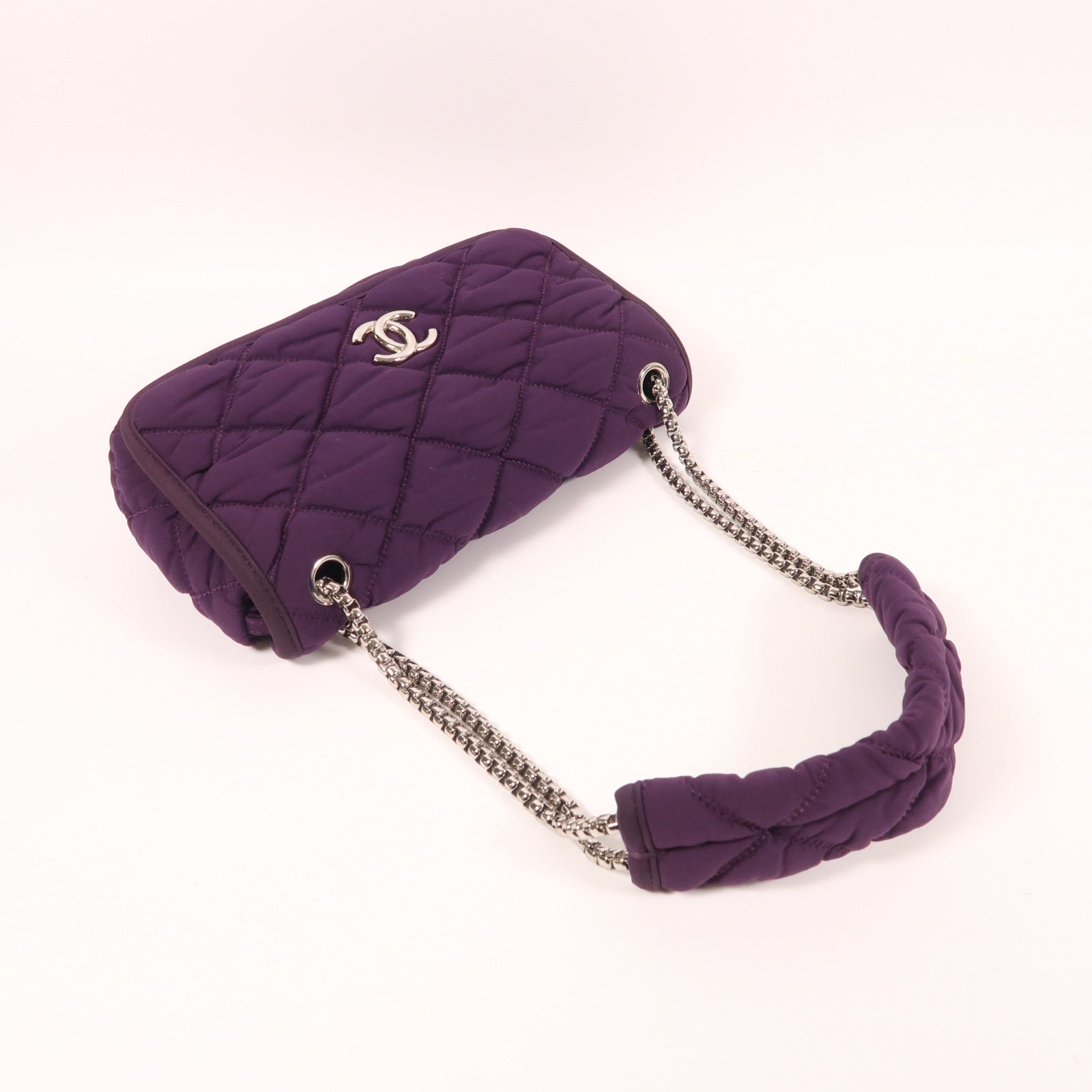 CHANEL 布料Shoulder Bag鏈帶肩背袋紫色