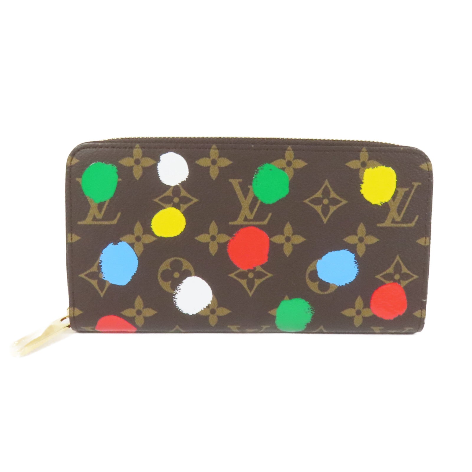 LOUIS VUITTON Monogram Painted Dots LV x Yayoi Kusama Zippy Long Wallet金扣長錢包