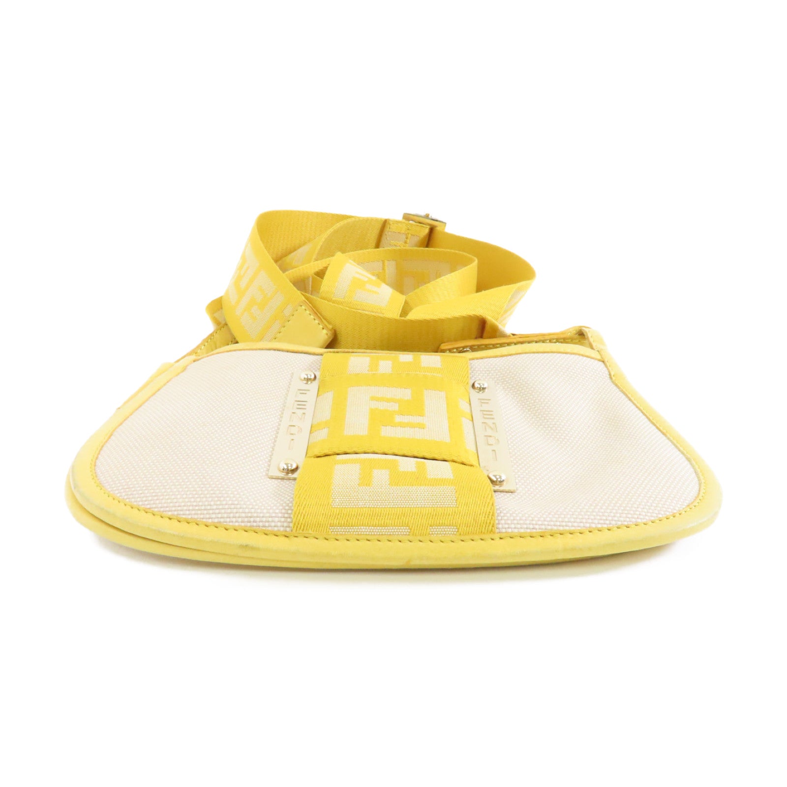 FENDI 帆布Shoulder Bag金扣肩背袋黃色