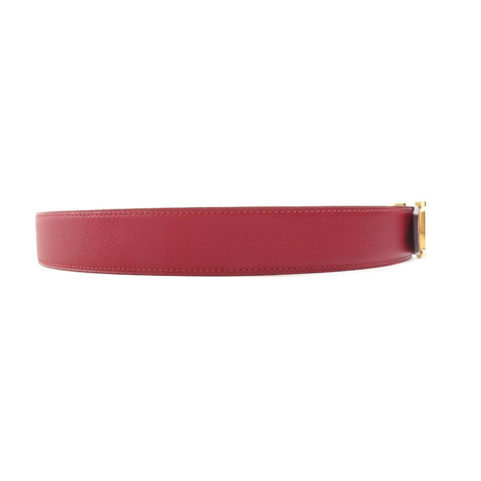 HERMES Togo皮革Ceinture H 5382金扣皮帶紅色