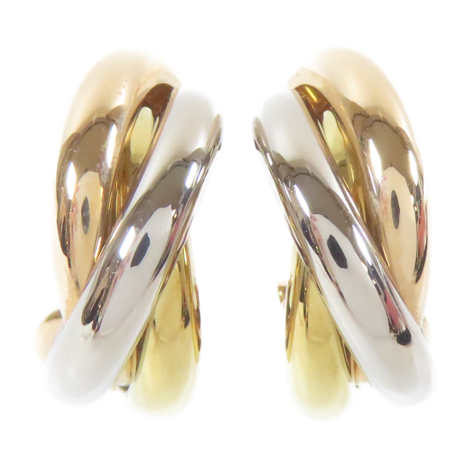 CARTIER 18K黃金/18K玫瑰金/18K白金Trinity Earrings耳環