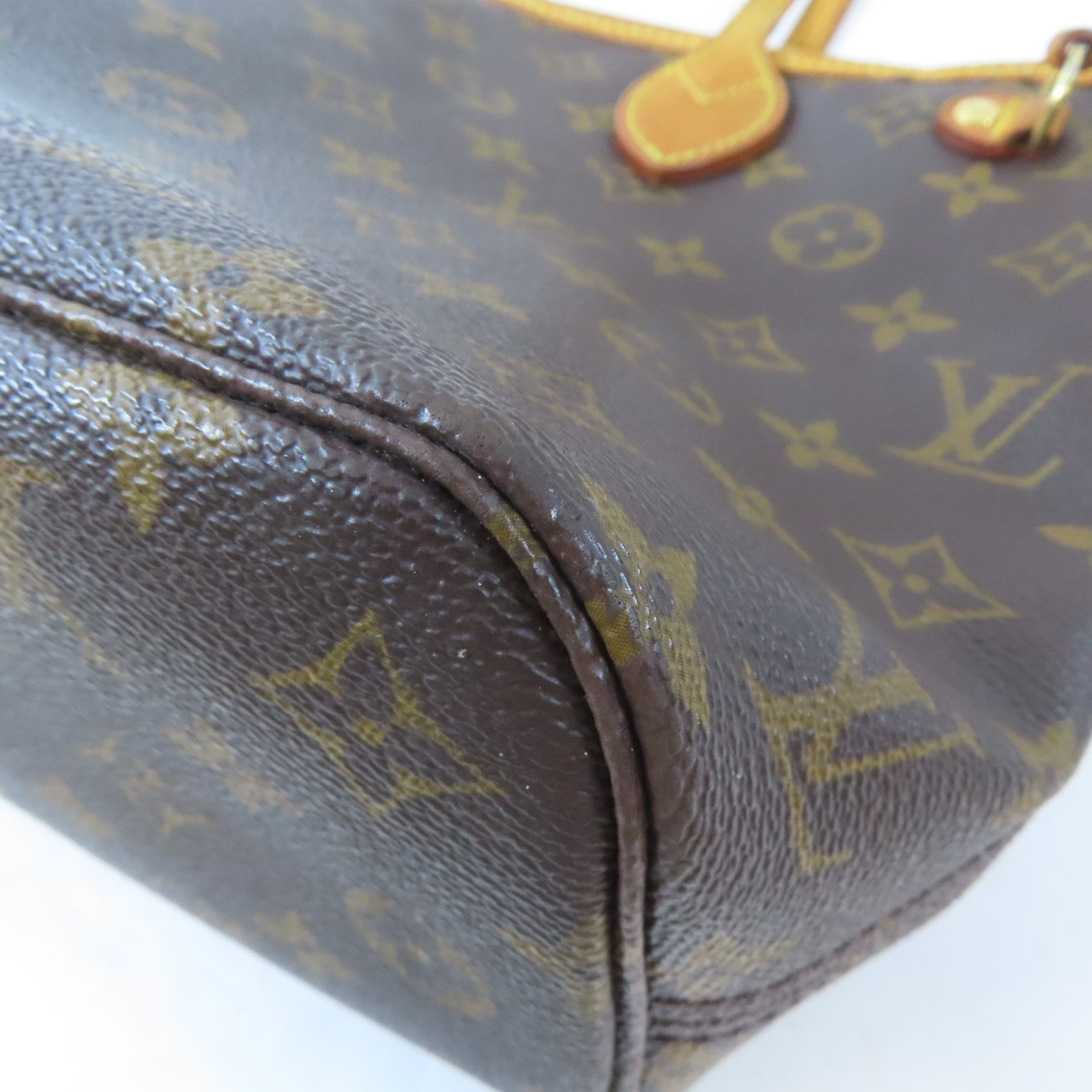 LOUIS VUITTON Monogram Neverfull PM金扣肩背袋啡色