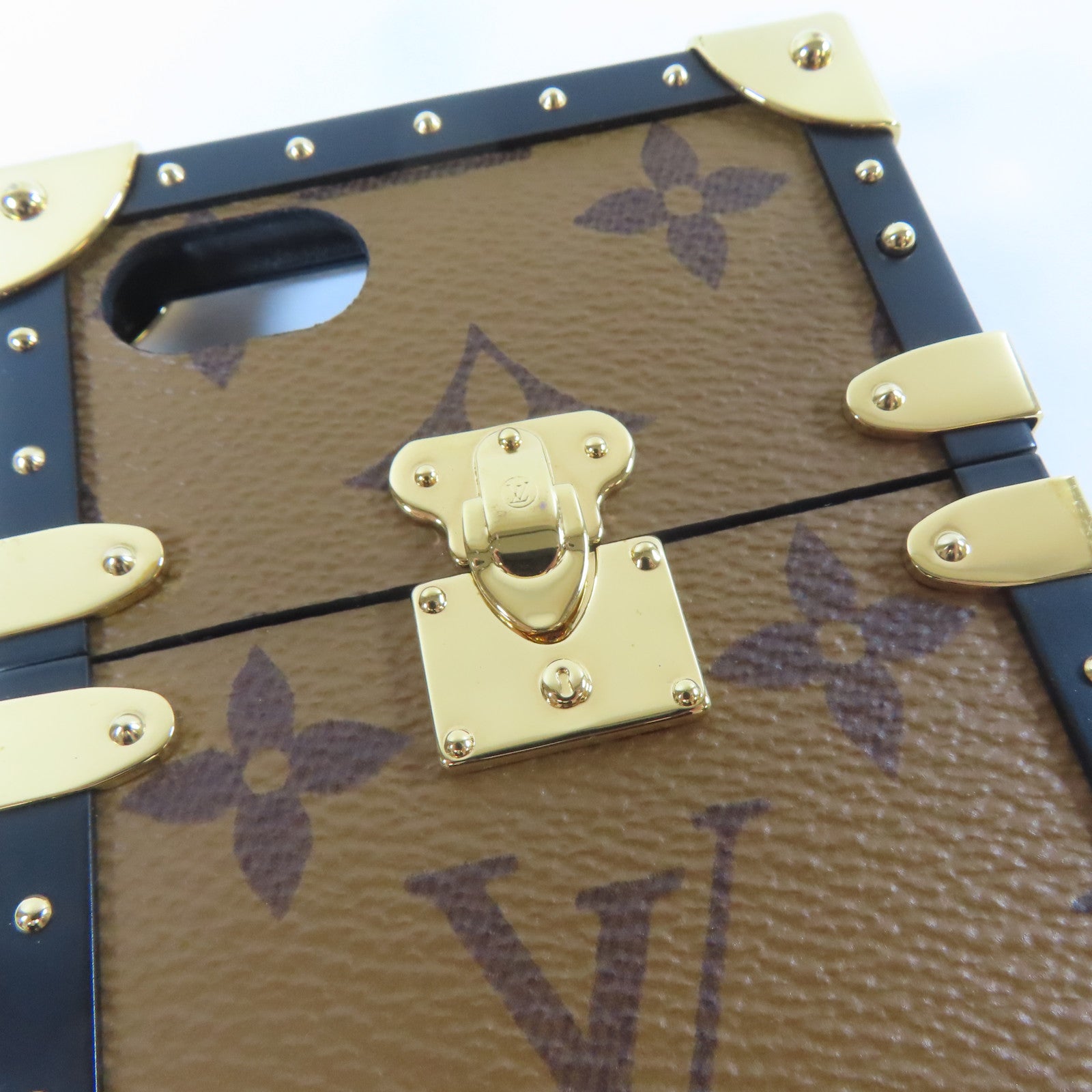 LOUIS VUITTON Monogram Reverse Trunk iPhone Case手機殼啡色