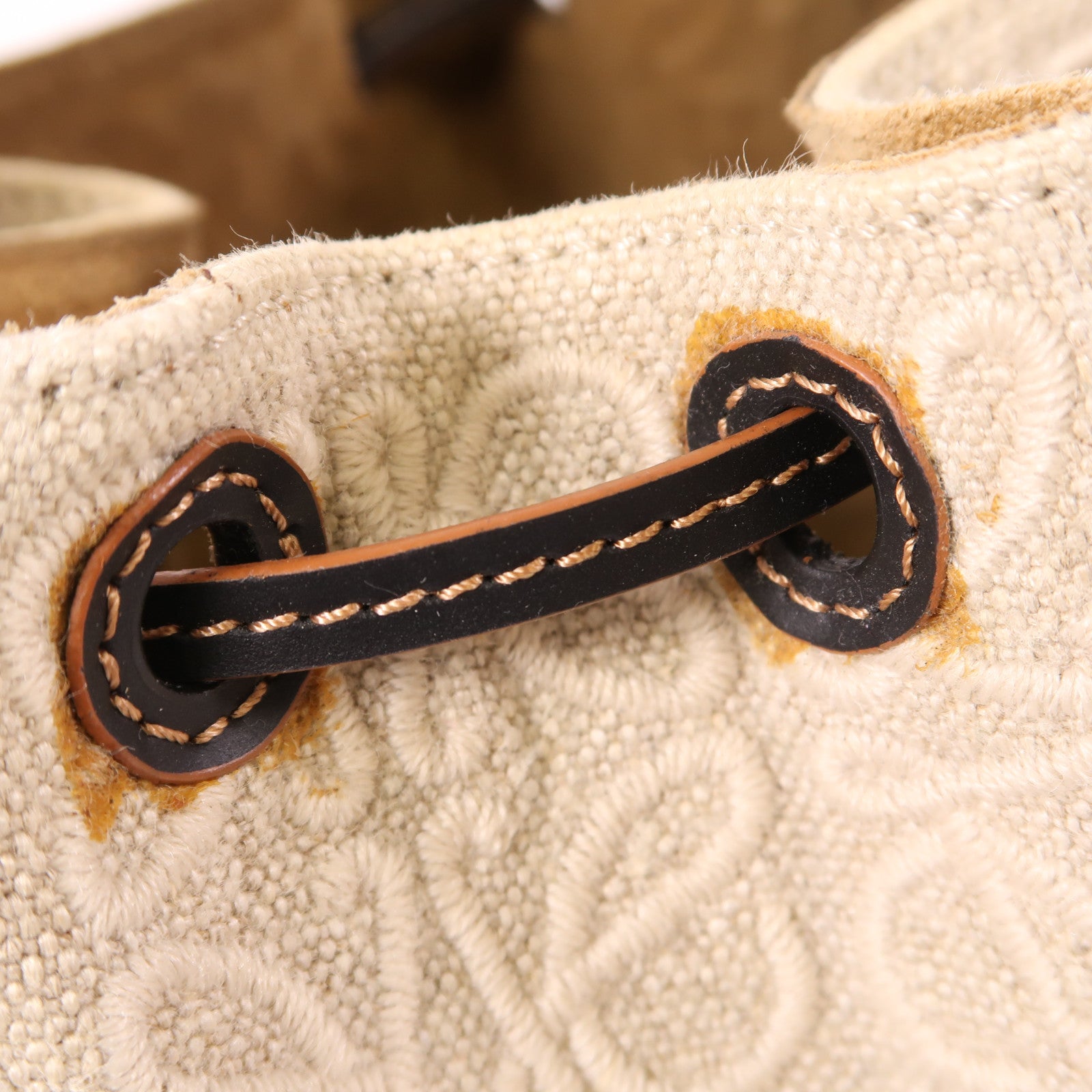 LOEWE SHW Balloon Anagram 2 Way Bag Canvas/Calfskin Leather Beige/Black/Brown