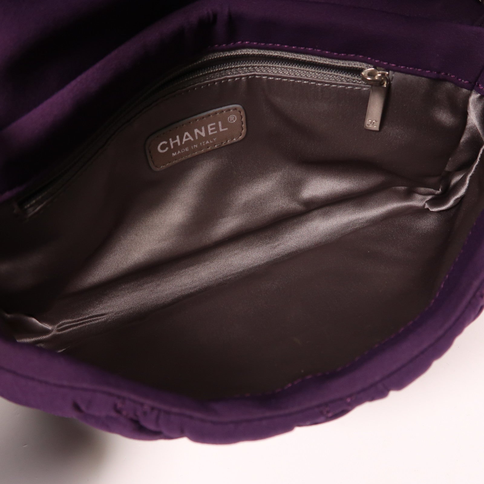 CHANEL 布料Shoulder Bag鏈帶肩背袋紫色
