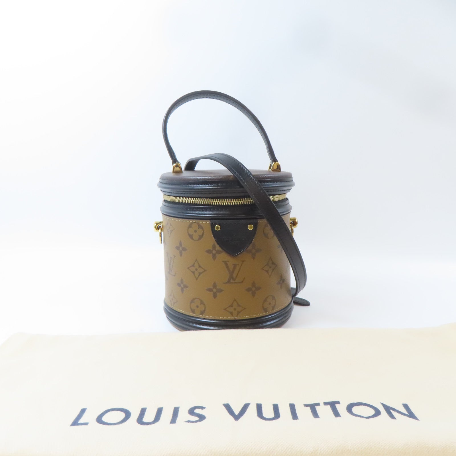 LOUIS VUITTON 【激減優惠】Monogram Reverse Cannes金扣手挽肩背兩用袋啡色
