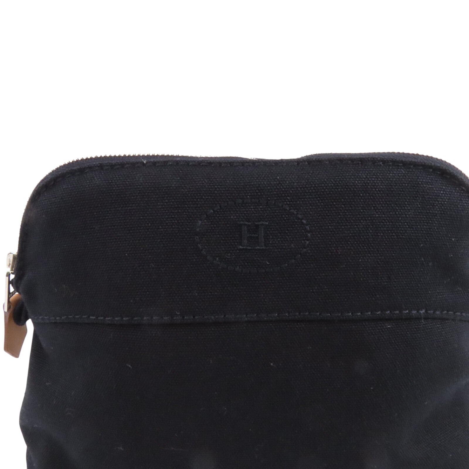 HERMES 帆布Bolide Pouch銀扣手拿包