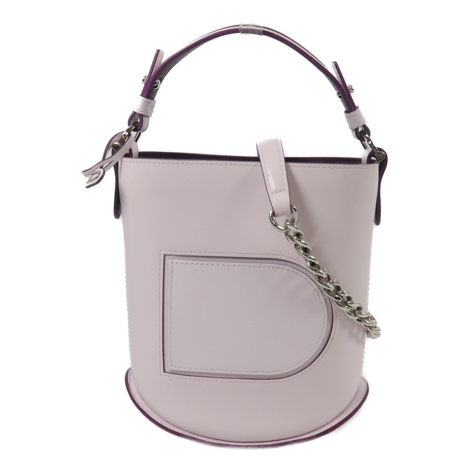 Delvaux 牛皮皮革Pin Mini Bucket鏈帶手挽肩背兩用袋