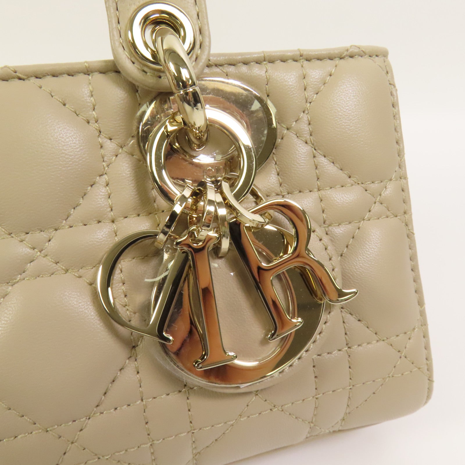 Dior 羊皮皮革Mini Lady D-Joy金扣手挽肩背兩用袋