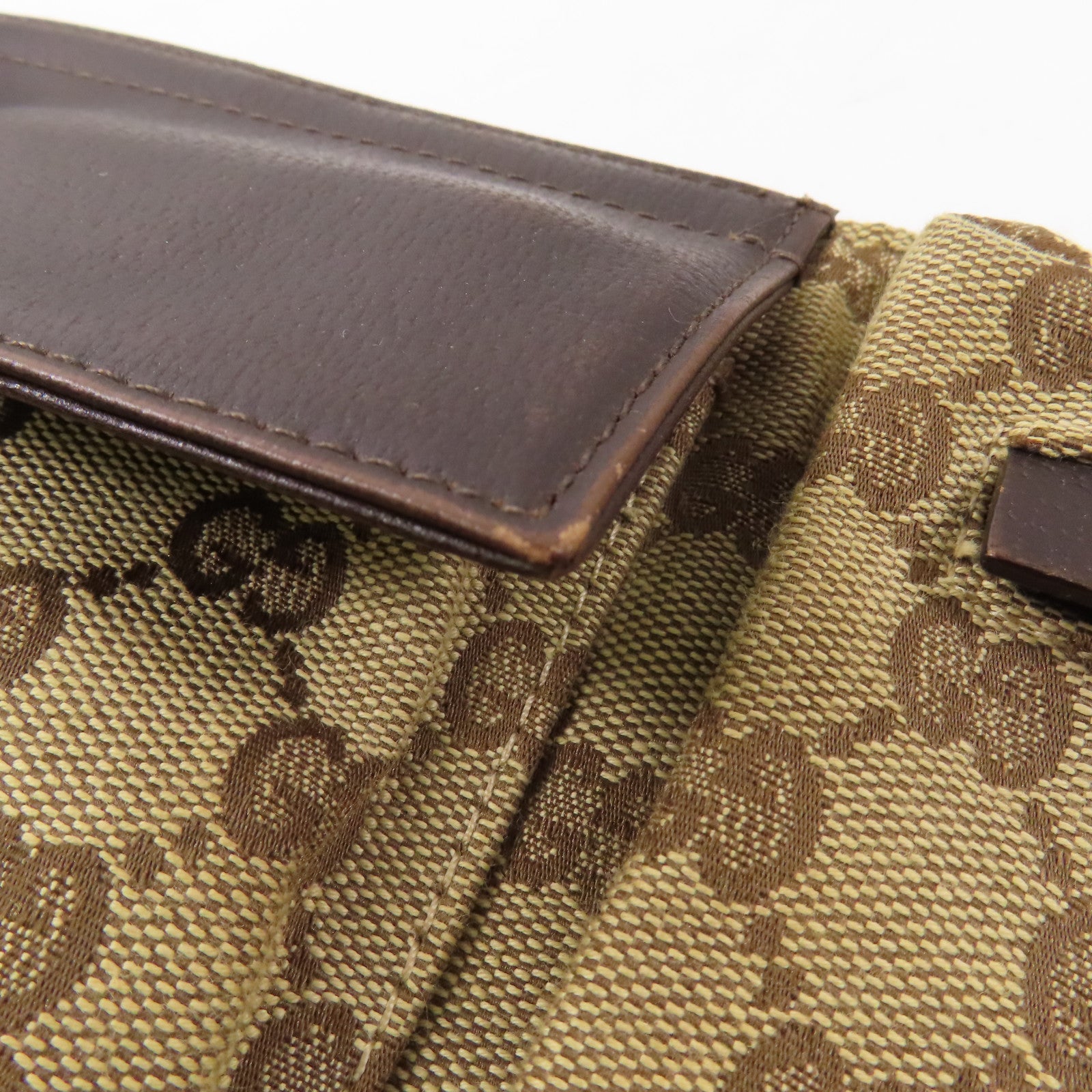 GUCCI 帆布Waist Bag銀扣腰包