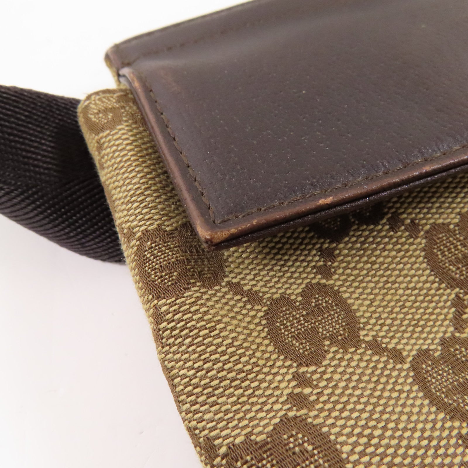 GUCCI 帆布Waist Bag銀扣腰包