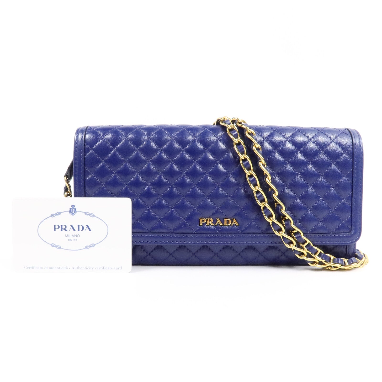 PRADA 牛皮皮革Wallet On Chain鏈帶肩背袋