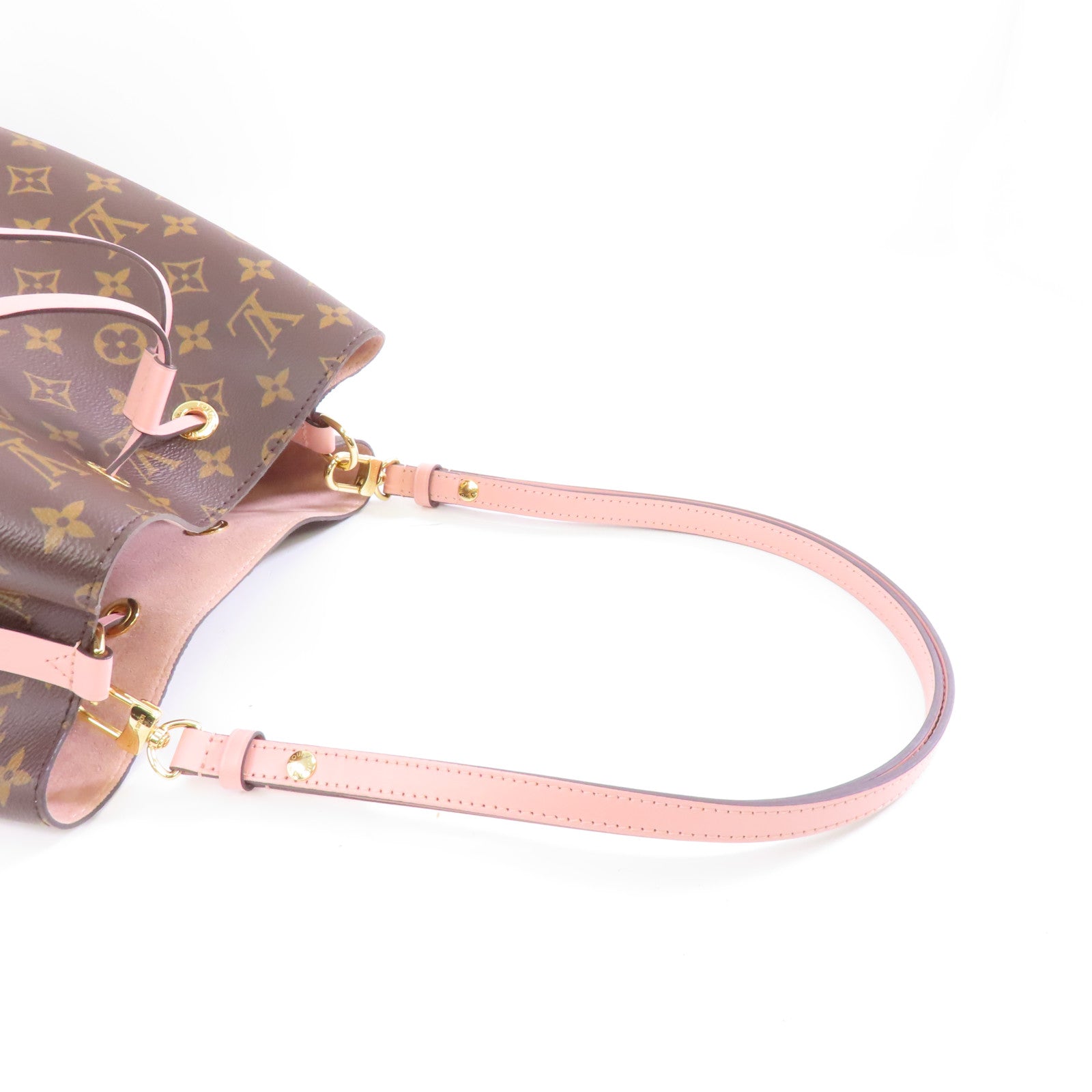 LOUIS VUITTON Monogram Neo Noe金扣手挽肩背兩用袋棕色/粉紅色