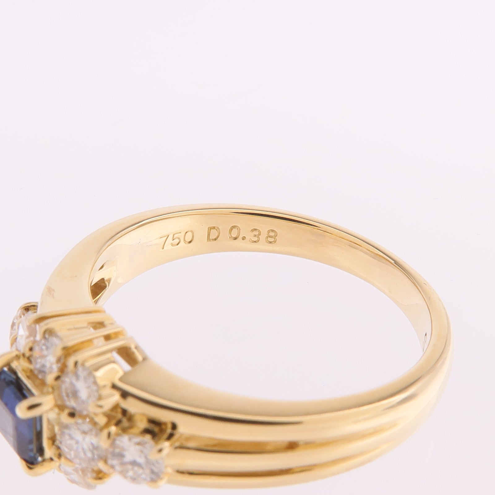 JEWELRY 18K黃金Sapphire Diamond Ring藍寶石/鑽石戒指US#6.25