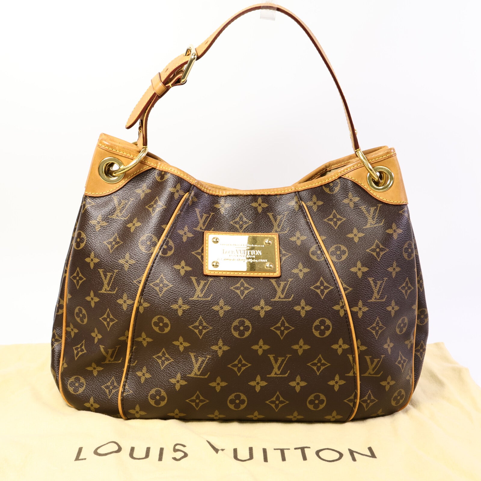 LOUIS VUITTON Monogram Galliera PM金扣肩背袋棕色