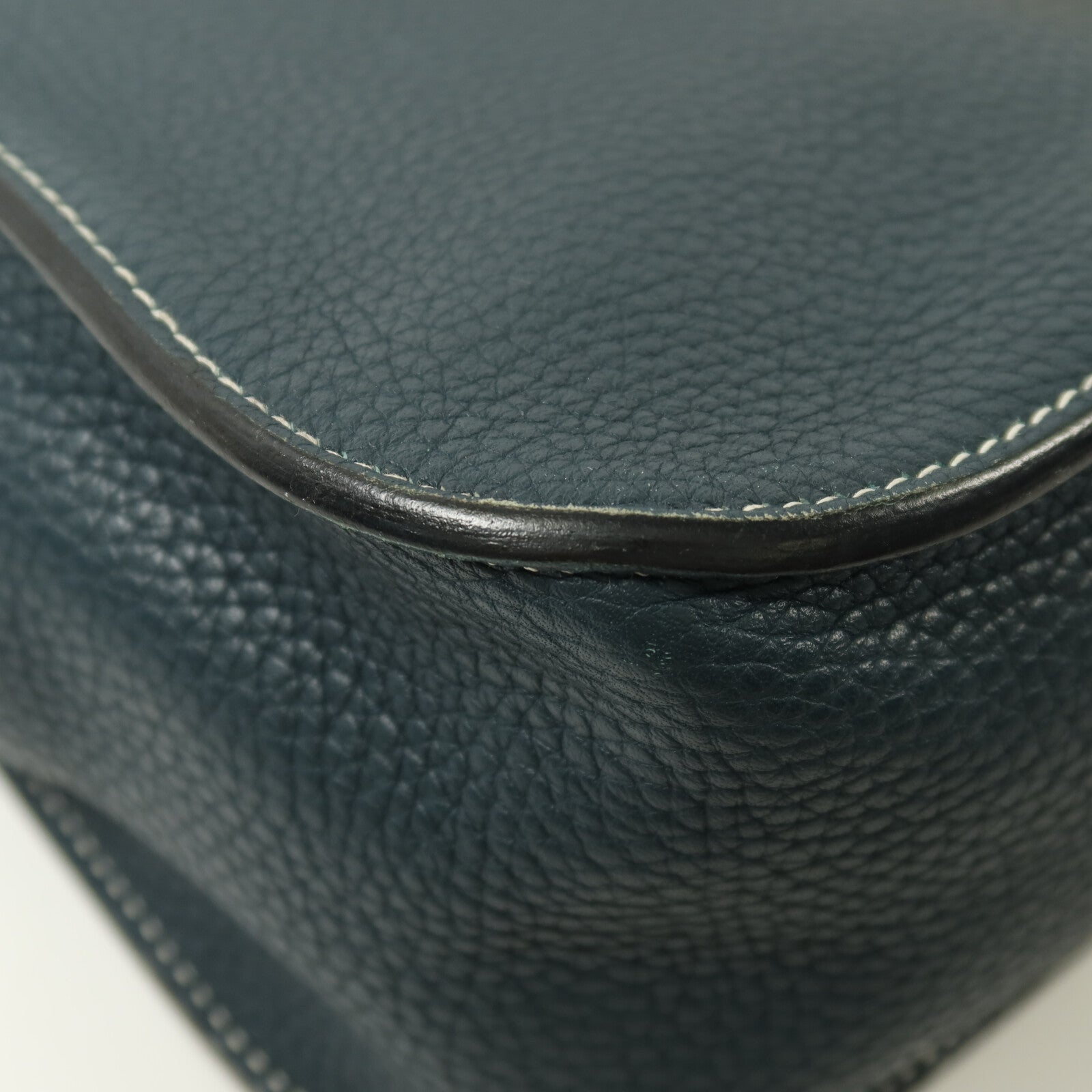 HERMES Clemence皮革Halzan 31金扣手挽肩背兩用袋Vert Cypres