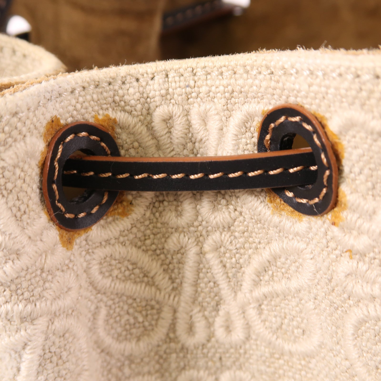 LOEWE SHW Balloon Anagram 2 Way Bag Canvas/Calfskin Leather Beige/Black/Brown