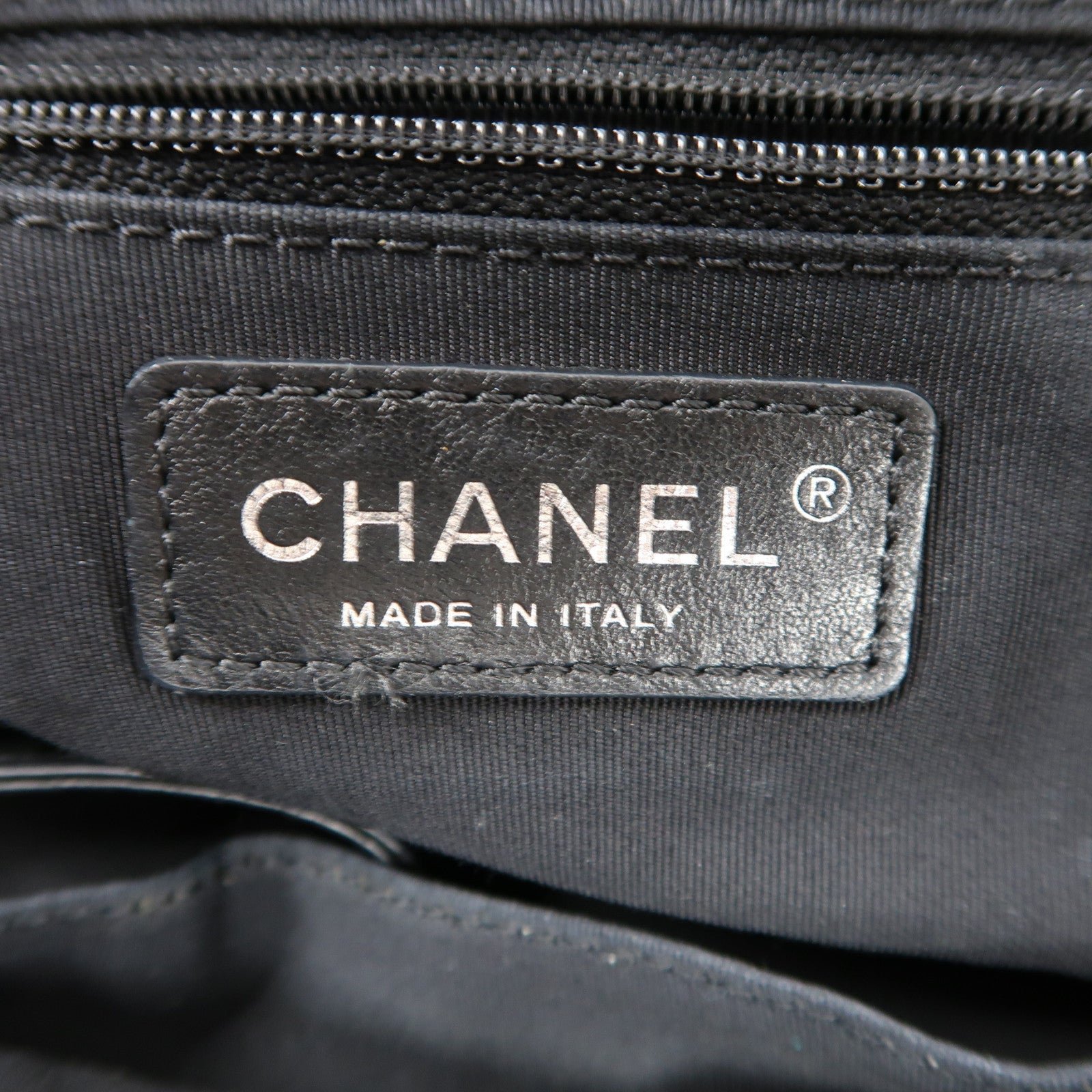 CHANEL 斜紋牛皮皮革Shoulder Bag銀扣手挽肩背兩用袋黑色