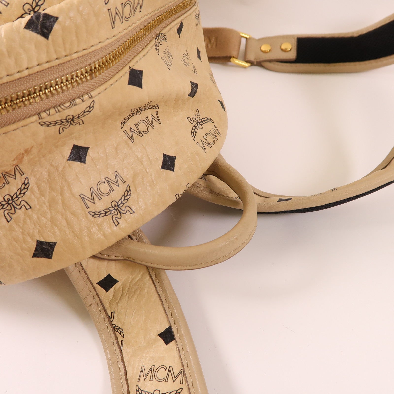 MCM 塗層帆布Backpack銀扣背包