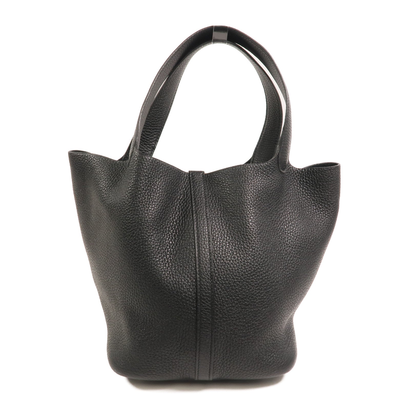 HERMES Clemence皮革Picotin MM手挽袋Noir